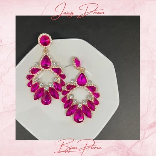 Amazon | ピアス ビジュー ピンク ゴールド ドレス ビキニ コンテスト